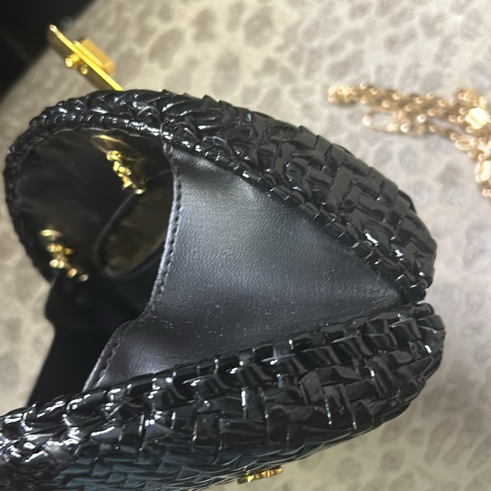 BALLY VINTAGE RARE Black Wicker and Lambskin Leather Clutch/Shoulder Bag - Picture 15 of 15